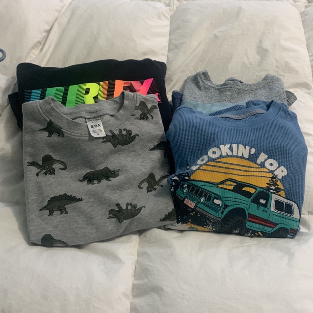 2 Boys sweatshirts & 2 long sleeve thermal shirt